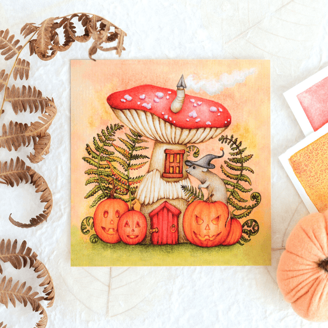 ''Haunted Halloween Forest" postcard