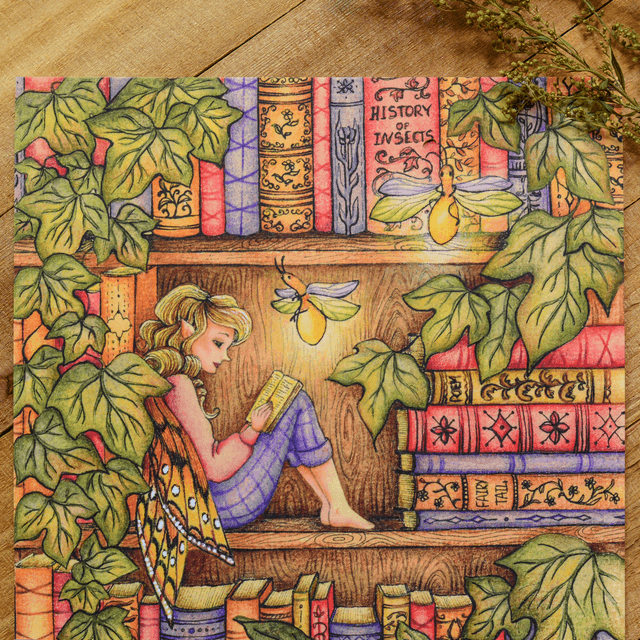 "Book Fairy" postcard