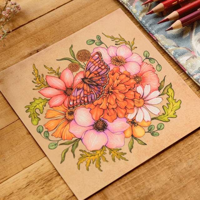 "Wild Blooms" postcard
