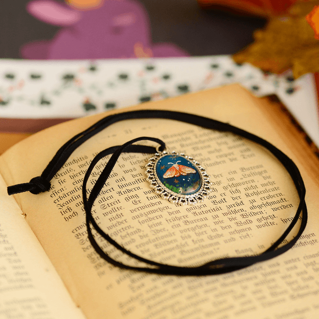 Crimson Moth Pendant
