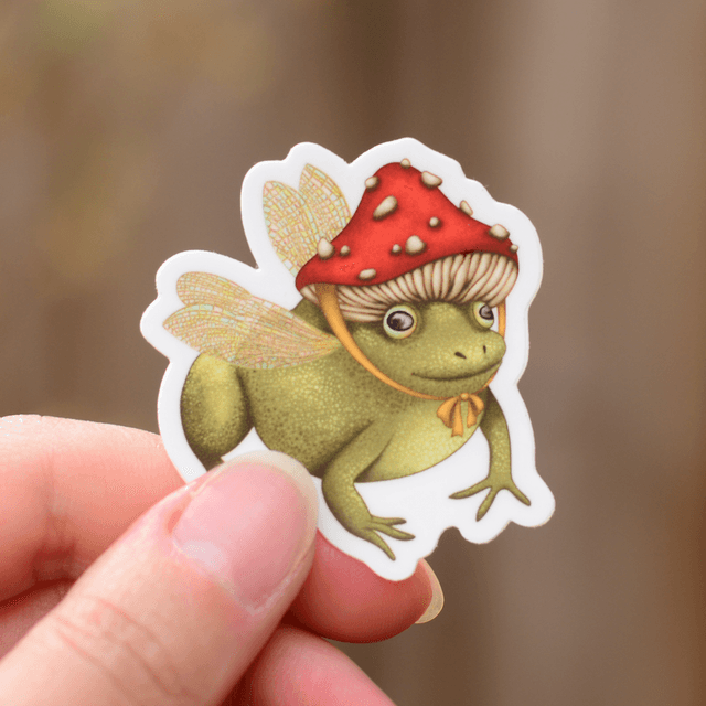 "Fairy Frog" vinyl sticker