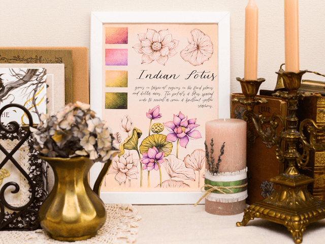 "Indian Lotus" Poster A4