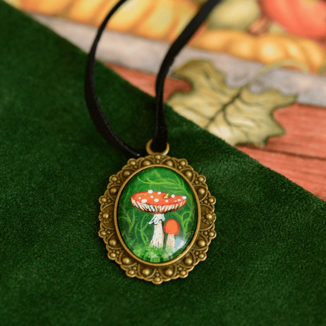 Amanita Mushroom Pendant