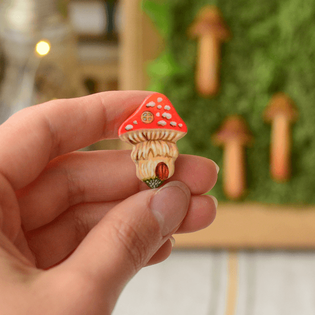 Autumn Collection "Amanita House" clay pin