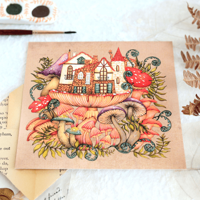 "Mushi Village" postcard