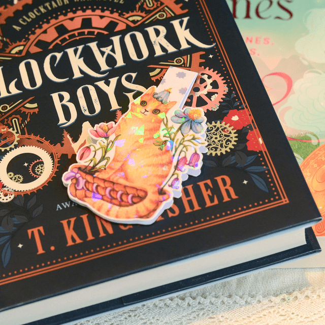 Flower Cat Magnetic Bookmark