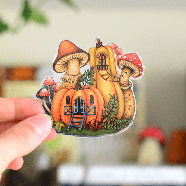 "Pumpkin House" vinyl sticker