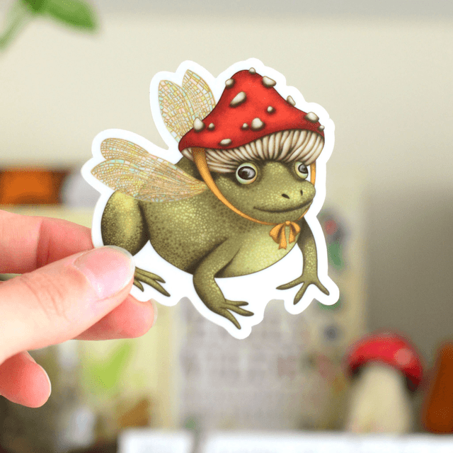 ''Fairy Frog'' XL vinyl sticker 