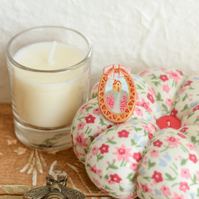 Spring Collection "Pastoral Painting" clay pin