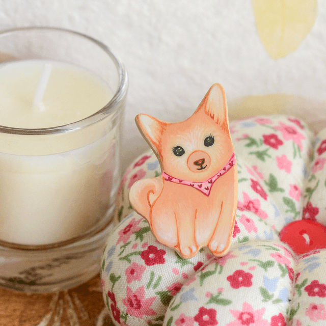 Spring Collection "Corgi Friend" clay pin