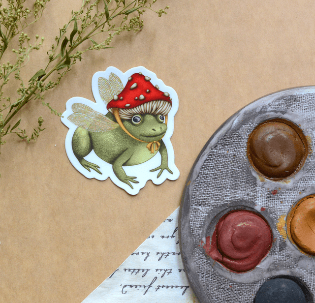 "Fairy Frog" vinyl sticker
