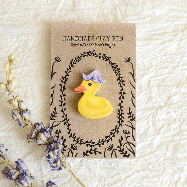 Spring Collection "Ducky" clay pin