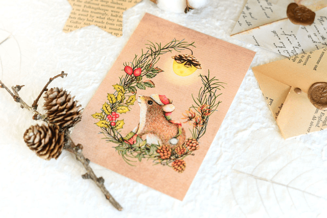Santa Mouse Greeting /Postcard
