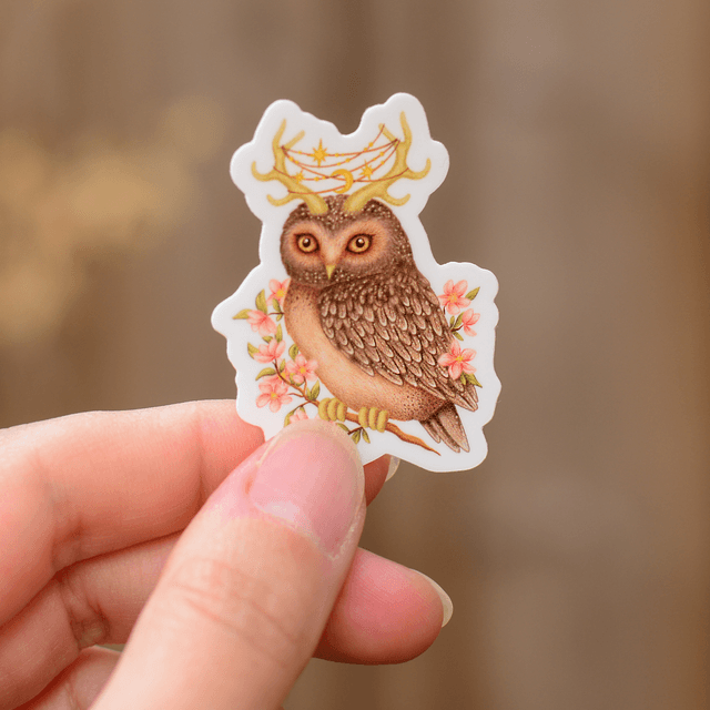 "Enchanted Owl" vinyl sticker