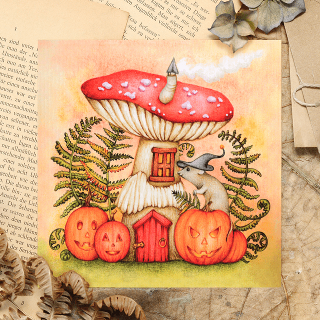 ''Haunted Halloween Forest" postcard