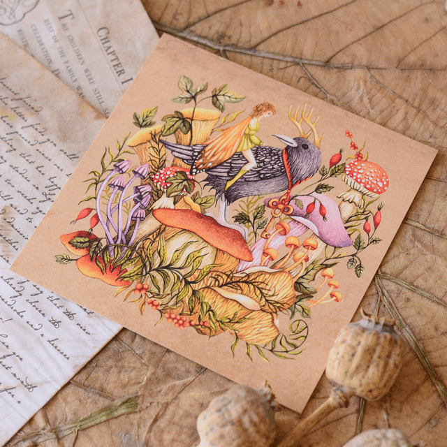 "A Crow Rider" postcard