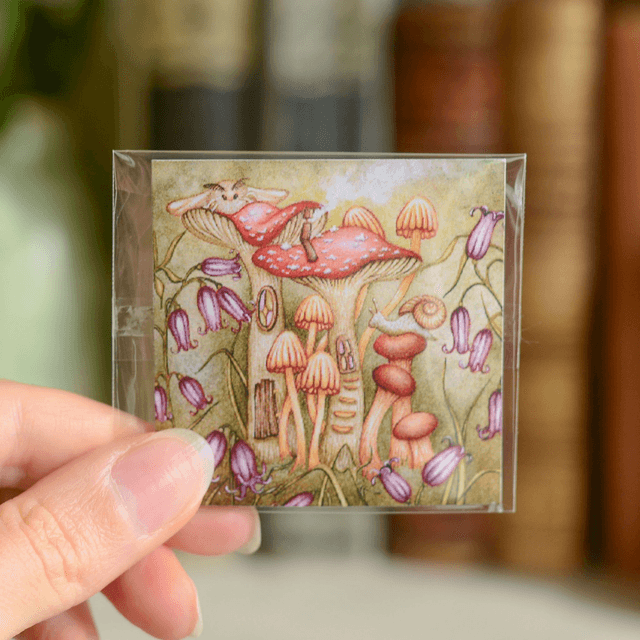 &quot;A Mushroom Village&quot; Magnet