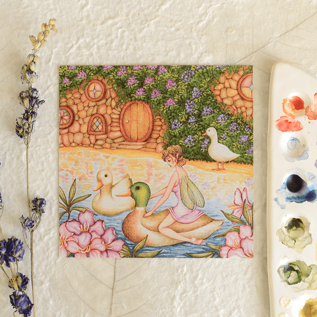 &quot;Morning by the Lake&quot; postcard